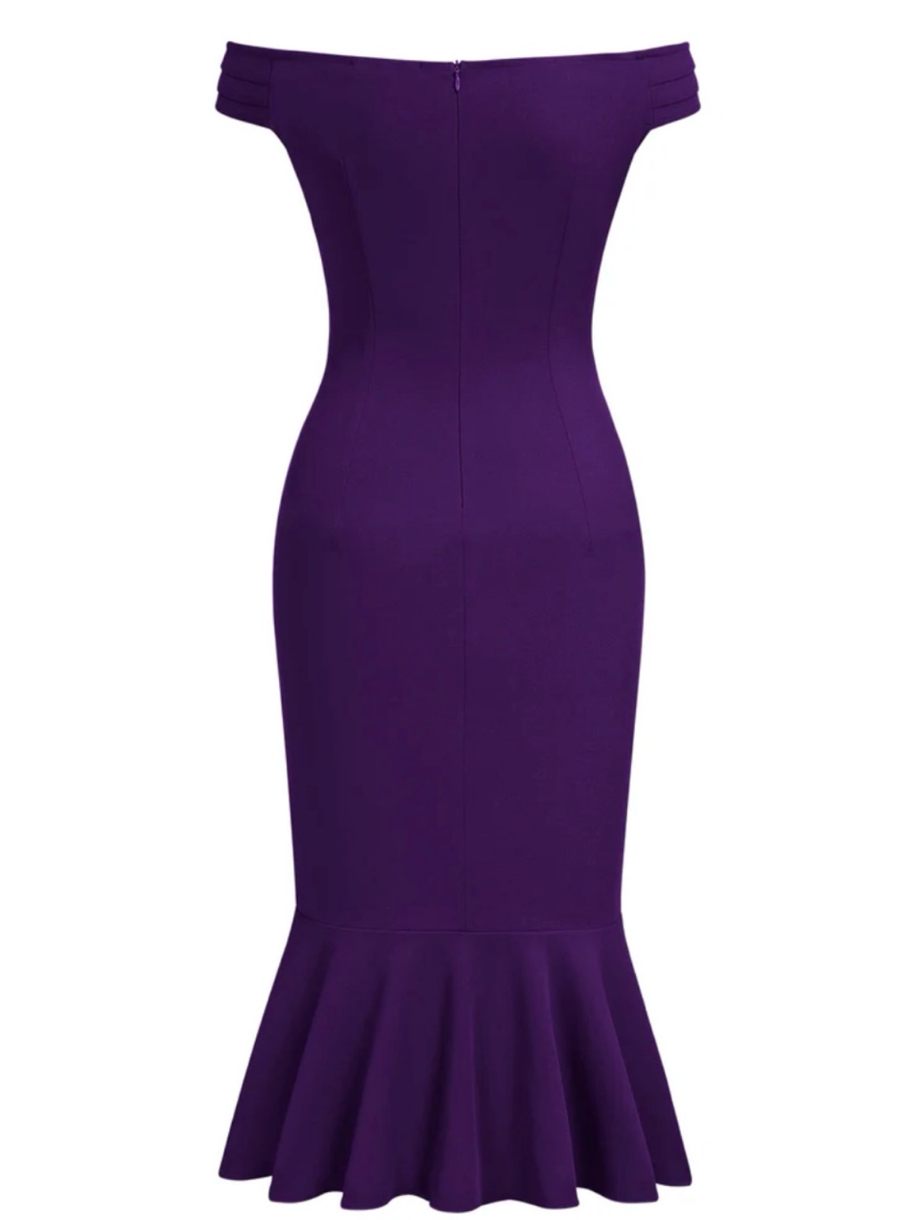 Marina Elegant Off-Shoulder Purple Women’s Dress 10